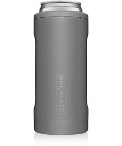 BruMate Hopsulator Slim 12oz. Can Cooler For Unisex Matte Gray