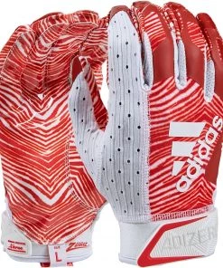 Adidas Adizero 9.0 Zubaz Receiver Gloves For Women White/red/gold