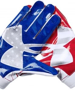 Under Armour Youth F6 Limited Edition Football Receiver Gloves For Boys' Metallic Usa