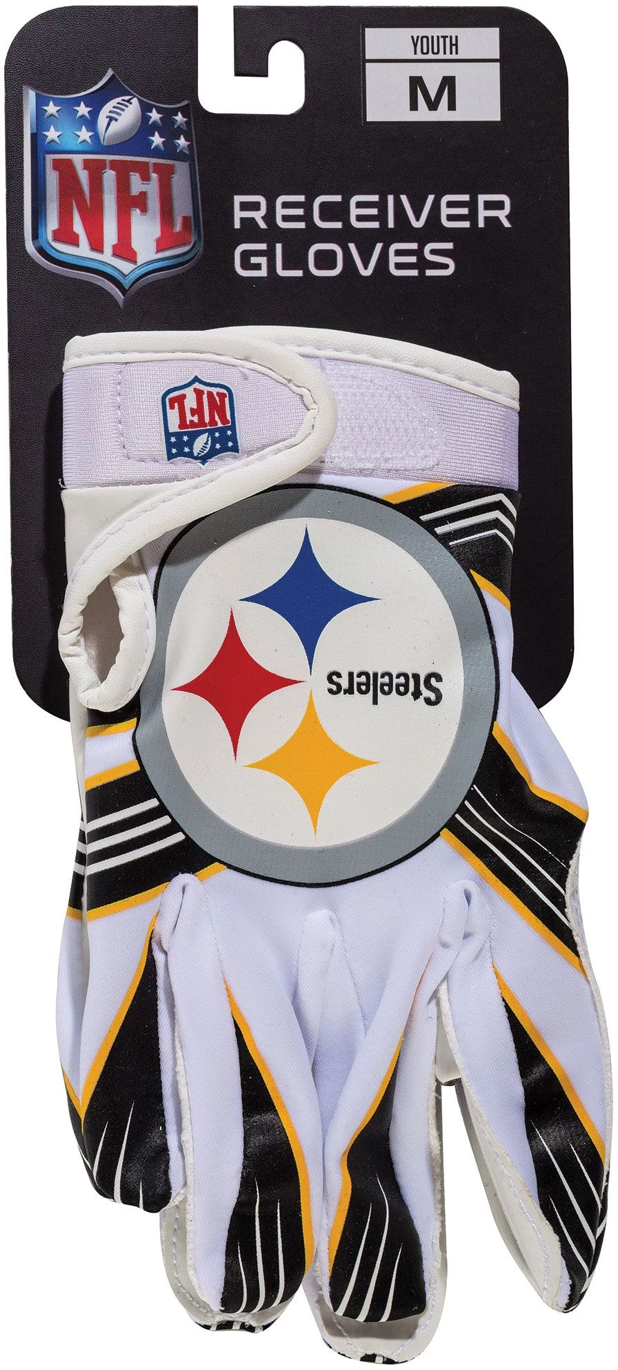 Franklin Youth Pittsburgh Steelers Team Logo Receiver Gloves For Boys' 1 Franklin Youth Pittsburgh Steelers Team Logo Receiver Gloves For Boys'