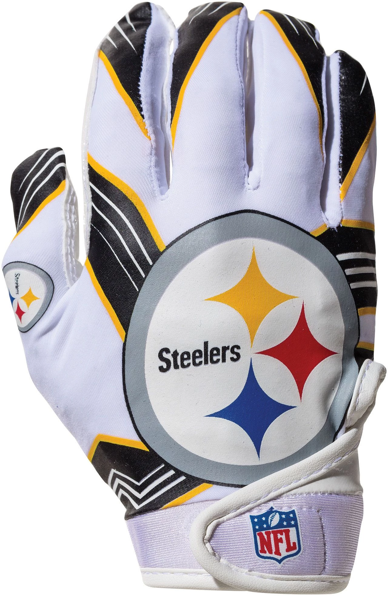 Franklin Youth Pittsburgh Steelers Team Logo Receiver Gloves For Boys' 2 Franklin Youth Pittsburgh Steelers Team Logo Receiver Gloves For Boys' - Image 2