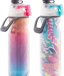 O2COOL Mist N' Sip Water Bottle – 2 Pack For Unisex Basketball
