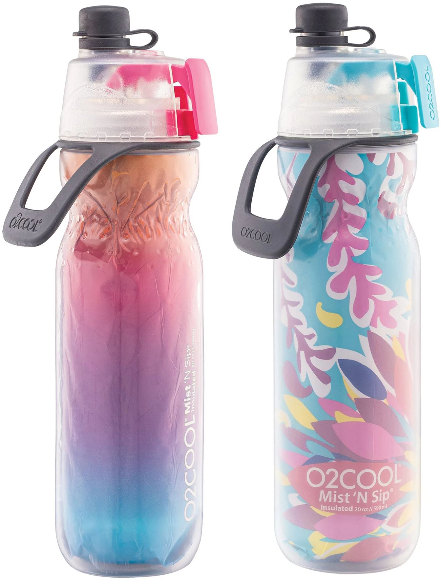 O2COOL Mist N' Sip Water Bottle – 2 Pack For Unisex Basketball 1 O2COOL Mist N' Sip Water Bottle – 2 Pack For Unisex Basketball