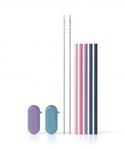 GIR-Get It Right GIR Traveler Silicone Straw 5-Pack For Unisex Dusk