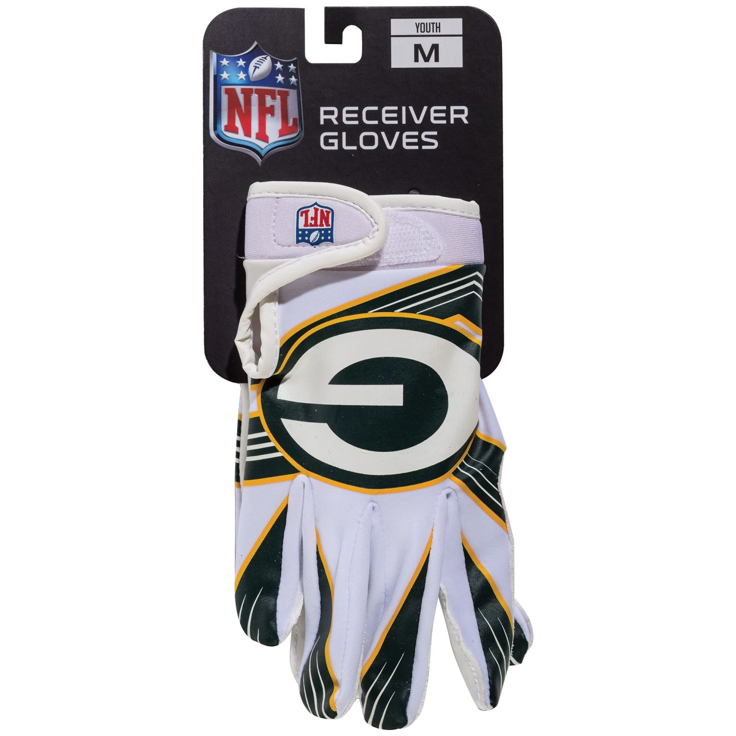 Franklin Youth Green Bay Packers Receiver Gloves 3 Franklin Youth Green Bay Packers Receiver Gloves - Image 3