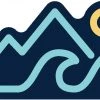 Stickers Northwest Mountains, Wave, Sun Sticker For Unisex