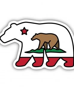 Stickers Northwest Northwest California Flag Bear Sticker For Unisex