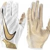 Nike Adult Vapor Knit 3.0 Energy Receiver Gloves For Unisex Wht/metallic Gold