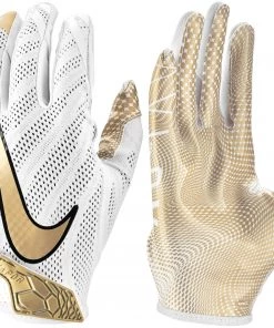 Nike Adult Vapor Knit 3.0 Energy Receiver Gloves For Unisex Wht/metallic Gold
