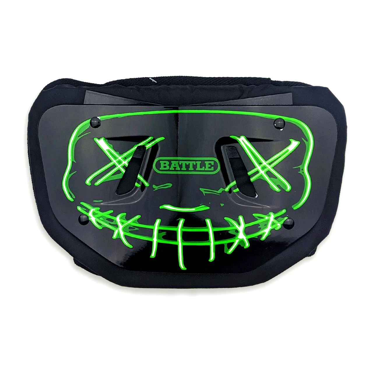Battle Adult Nightmare 2.0 Chrome Football Back Plate For Unisex Black/neon Green 1 Battle Adult Nightmare 2.0 Chrome Football Back Plate For Unisex Black/neon Green