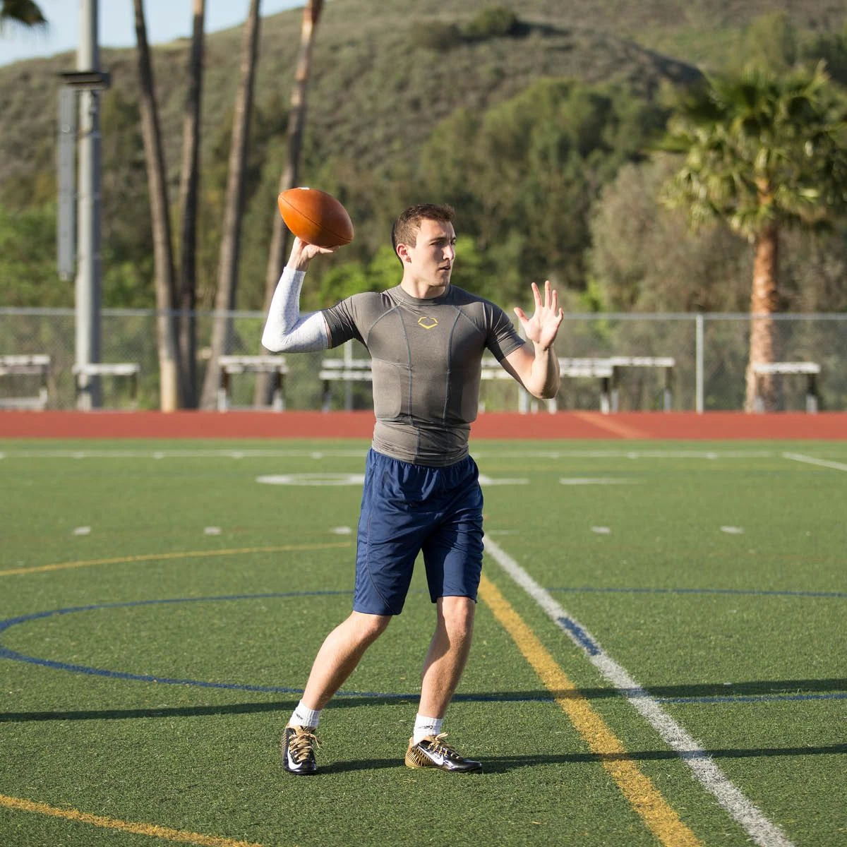 EvoShield Adult Performance Football Rib Shirt With Shields For Men Charcoal 4 EvoShield Adult Performance Football Rib Shirt With Shields For Men Charcoal - Image 4