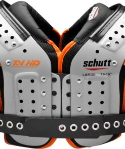 Schutt Varsity XV HD OL/DL Football Shoulder Pads For Unisex Silver/orange/black