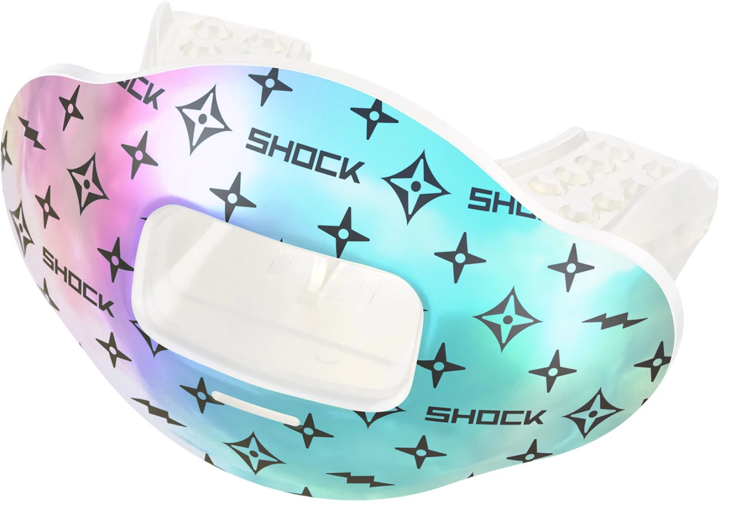 Shock Doctor Chrome Iridescent Max Airflow Lux Logo Mouthguard For Unisex Black/iridescent 1 Shock Doctor Chrome Iridescent Max Airflow Lux Logo Mouthguard For Unisex Black/iridescent