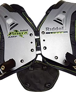 Riddell Power AMP Youth Shoulder Pads For Unisex Grey/volt/black