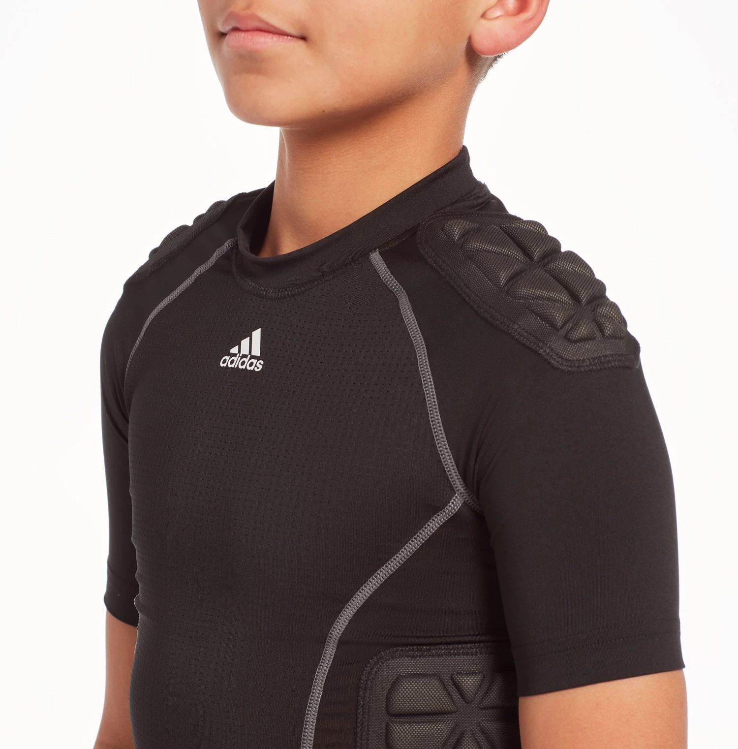 Adidas Youth Techfit Padded Football Shirt For Boys' Black 4 Adidas Youth Techfit Padded Football Shirt For Boys' Black - Image 4