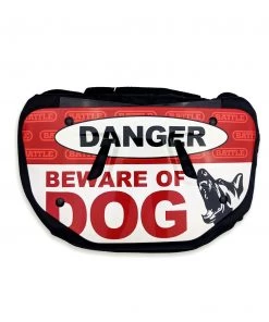 Battle Adult Beware Of Dog Chrome Football Back Plate For Unisex Red/white
