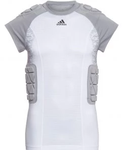 Adidas Adult Techfit Printed Padded Football Shirt For Women Team Blue Grid Iron