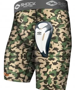 Shock Doctor Youth Core Compression Short With Bioflex Cup For Boys' Red/white/blue