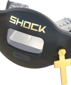 Shock Doctor 3D Gold Cross Max Airflow Mouthguard For Unisex Black/gold