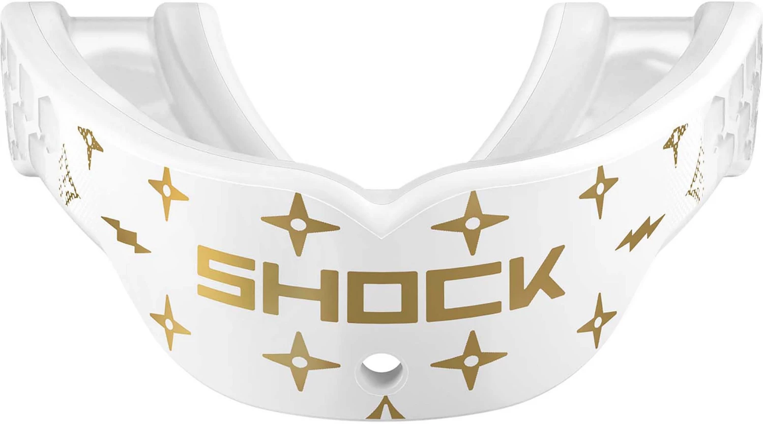 Shock Doctor Adult Gel Max Power Lux Print Mouthguard For Unisex White/gold 2 Shock Doctor Adult Gel Max Power Lux Print Mouthguard For Unisex White/gold - Image 2
