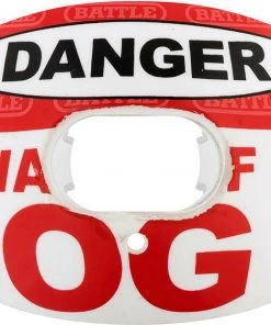 Battle Sports Beware Of Dog Oxygen Football Mouthguard For Unisex Red/white