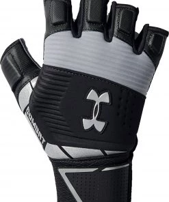 Under Armour Men's Combat NFL Football Half-Finger Gloves Black/white