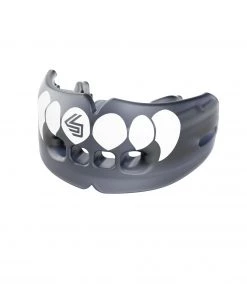 Shock Doctor Adult Fang Strapless Double Braces Mouthguard For Unisex Trans Blk/white Fang