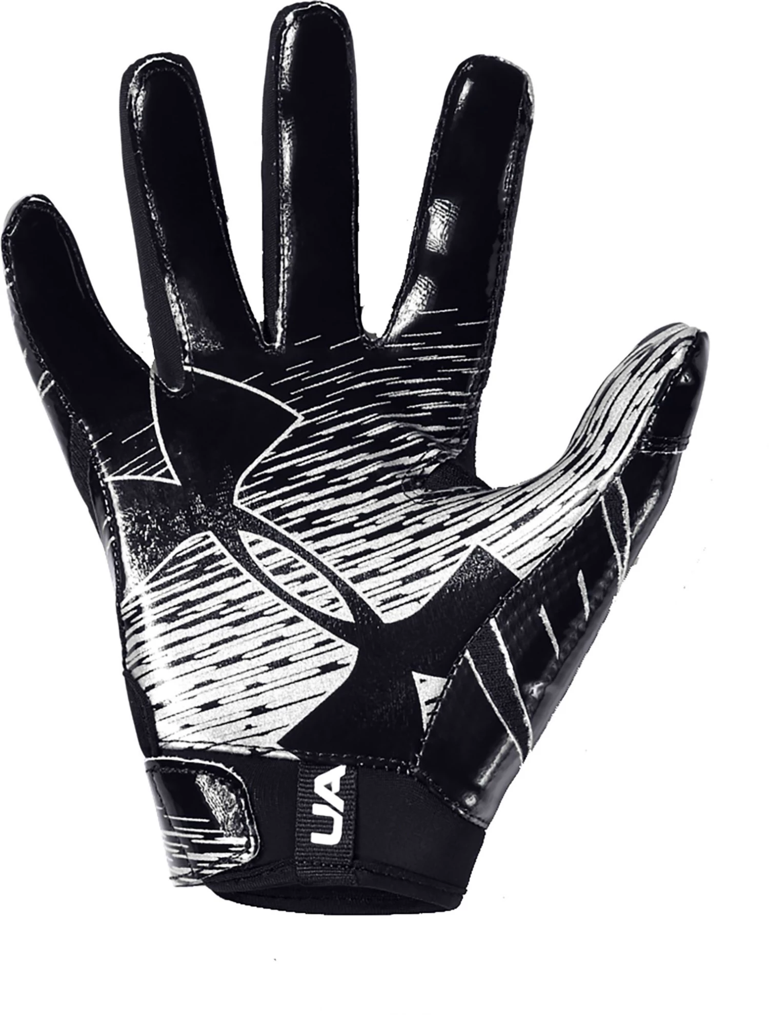 Under Armour Youth F7 PeeWee Football Gloves For Unisex Black/silver 2 Under Armour Youth F7 PeeWee Football Gloves For Unisex Black/silver - Image 2
