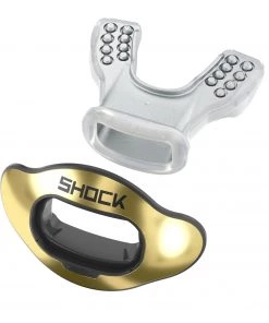 Shock Doctor Chrome Interchange Lip Guard With Shield For Unisex Gold