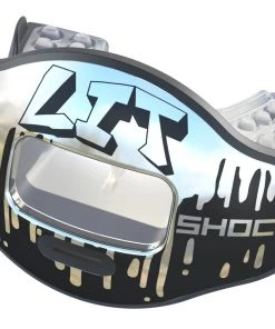 Shock Doctor Lit Max AirFlow 2.0 Chrome Lit Convertible Lip Guard For Unisex Black/silver