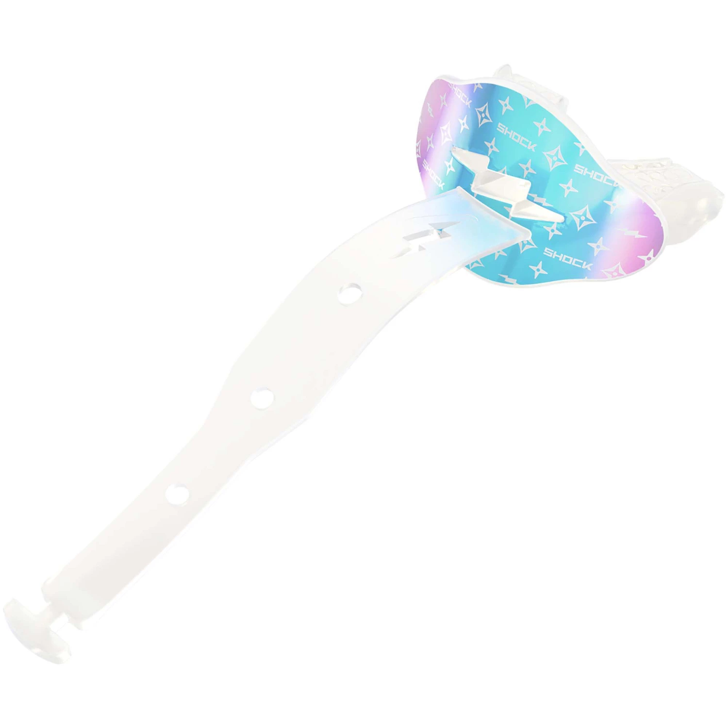 Shock Doctor Iridescent Bolt Football Lip Guard For Unisex Clear/white 1 Shock Doctor Iridescent Bolt Football Lip Guard For Unisex Clear/white