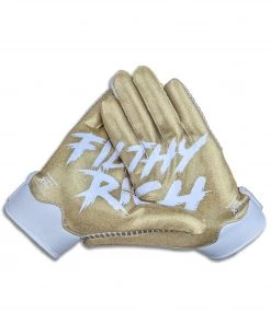 Battle Adult Filthy Rich Football Receiver Gloves For Unisex Gold