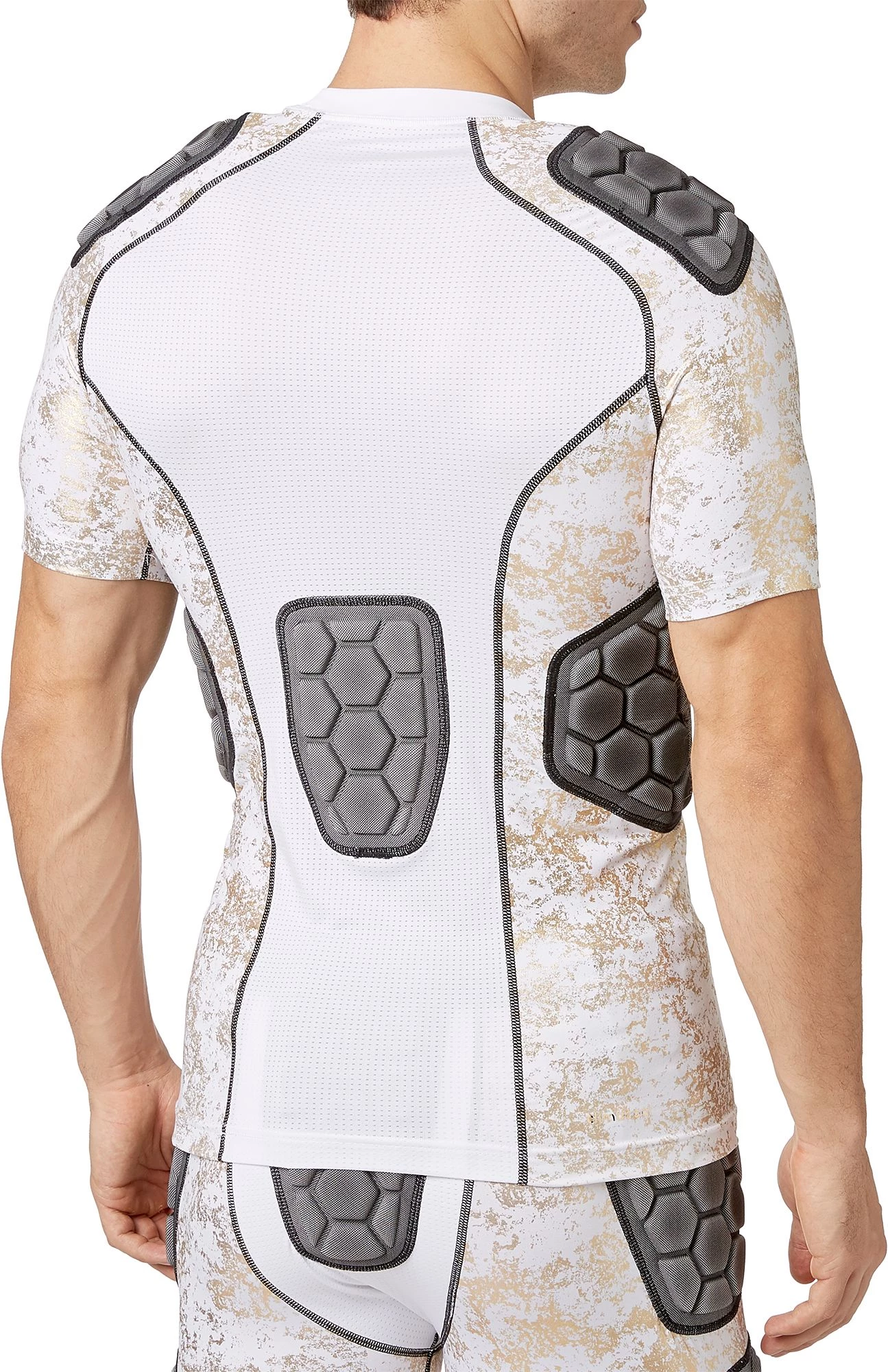 Adidas Adult Techfit Gold Foil Padded Football Shirt For Men White/gold Foil 2 Adidas Adult Techfit Gold Foil Padded Football Shirt For Men White/gold Foil - Image 2