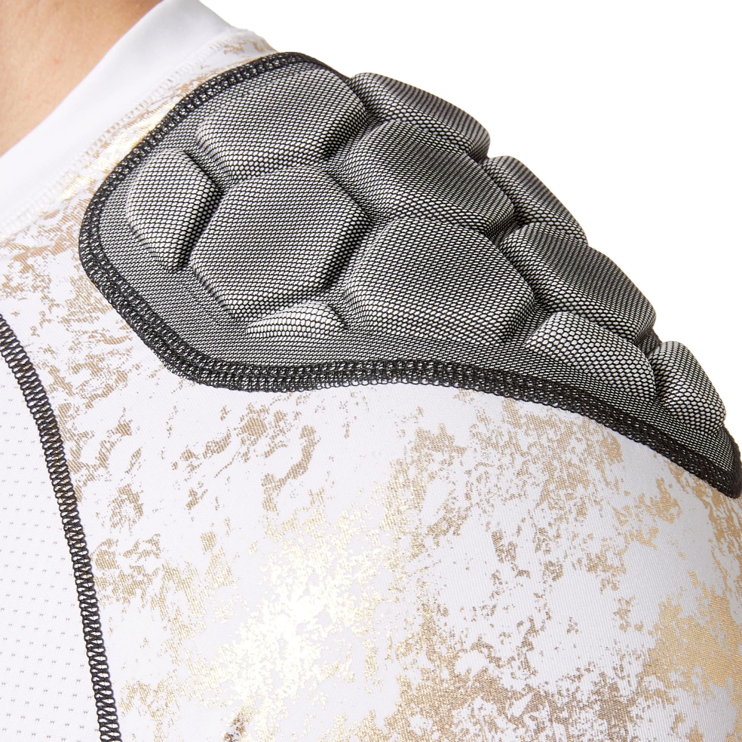 Adidas Adult Techfit Gold Foil Padded Football Shirt For Men White/gold Foil 4 Adidas Adult Techfit Gold Foil Padded Football Shirt For Men White/gold Foil - Image 4