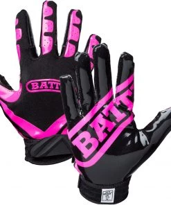 Battle Adult Ultra-Stick Receiver Gloves For Men Pink/black