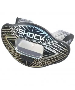 Shock Doctor Tribal Max AirFlow 2.0 Chrome Convertible Lip Guard For Unisex Black/silver