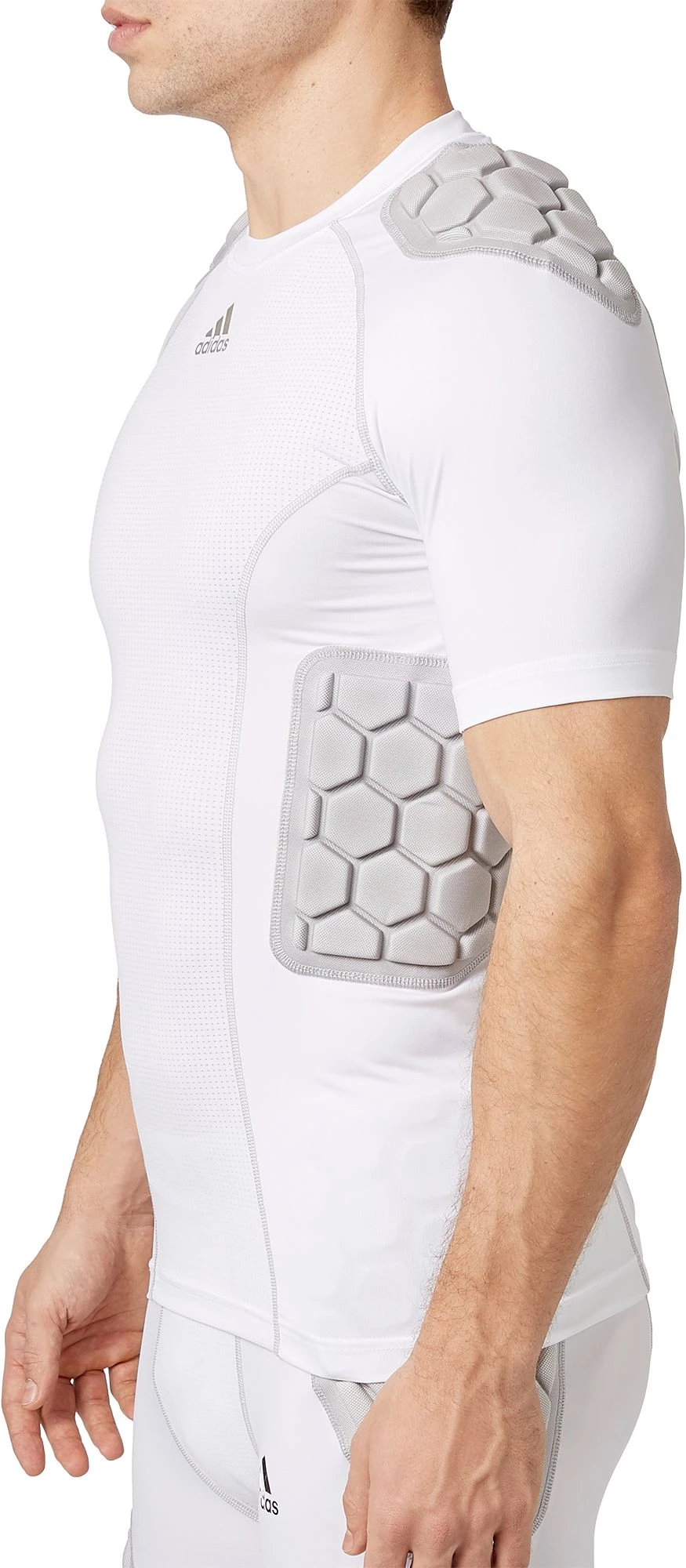 Adidas Adult Techfit Padded Football Shirt For Men White 3 Adidas Adult Techfit Padded Football Shirt For Men White - Image 3