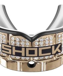 Shock Doctor Adult Gel Max Power Bling Mouth Guard For Unisex Black/gold/black