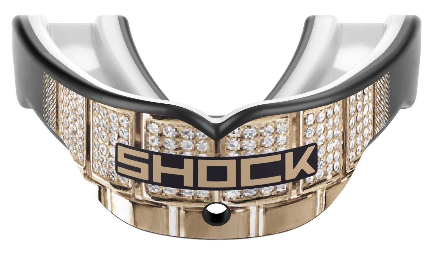 Shock Doctor Adult Gel Max Power Bling Mouth Guard For Unisex Black/gold/black 1 Shock Doctor Adult Gel Max Power Bling Mouth Guard For Unisex Black/gold/black