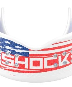 Shock Doctor Adult Flag Trash Talker Mouthguard For Unisex White/blue/red