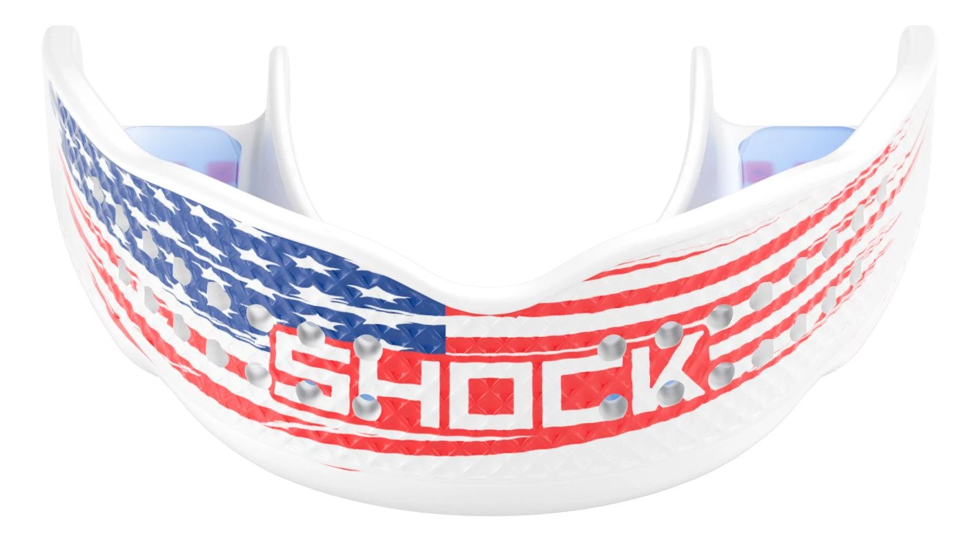 Shock Doctor Adult Flag Trash Talker Mouthguard For Unisex White/blue/red 1 Shock Doctor Adult Flag Trash Talker Mouthguard For Unisex White/blue/red