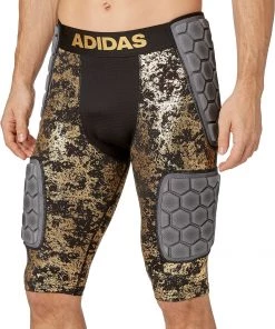 Adidas Adult Techfit Gold Foil 5-Pad Football Girdle For Men Black/gold Foil