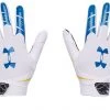 Under Armour Boys' US F7 LE Football Gloves For Girls' White/blue/yellow