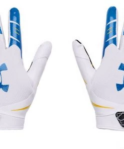 Under Armour Boys' US F7 LE Football Gloves For Girls' White/blue/yellow