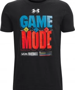 Under Armour Youth Game On Football Short Sleeve T-Shirt For Girls' Black/white