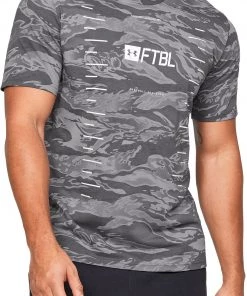 Under Armour Men's Camo Yards Football T-Shirt For Women Pitch Gray/white