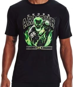 Under Armour Adult Football Slime Short Sleeve T Shirt For Men Black/vapor Green