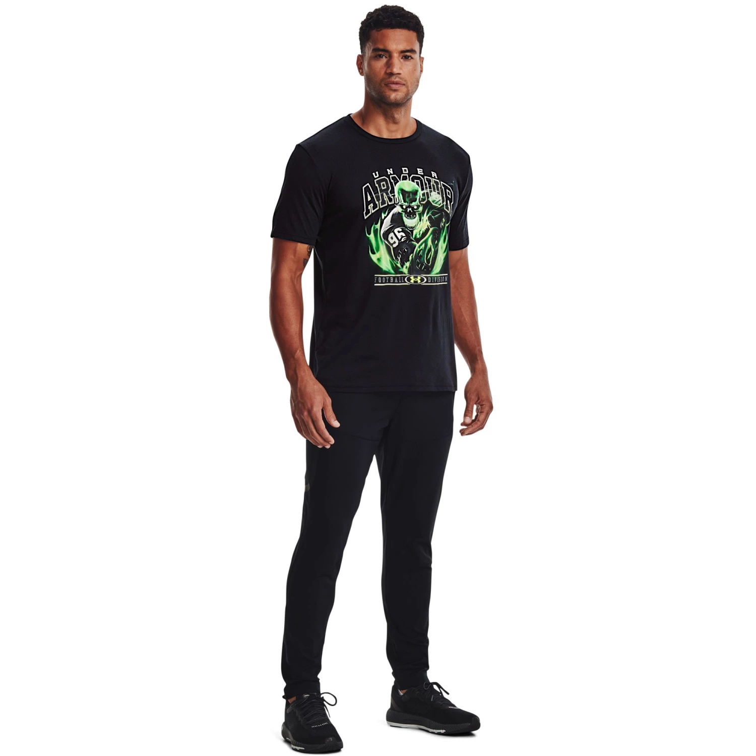 Under Armour Adult Football Slime Short Sleeve T Shirt For Men Black/vapor Green 2 Under Armour Adult Football Slime Short Sleeve T Shirt For Men Black/vapor Green - Image 2