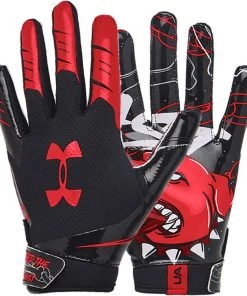 Under Armour Youth F7 Novelty Football Receiver Gloves 2020 For Girls' White/metallic Silver