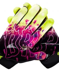 Under Armour Adult Spotlight NFL Receiver Gloves For Men Black/pink/yellow